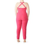 Black Halo Bene Crisscross Cropped Pink Jumpsuit Size 16 Photo 2