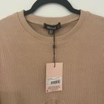 Missguided Cream Ribbed Corset Detail Bodysuit Photo 1