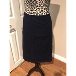 Talbots  Woman Navy Blue Eyelet Skirt Women's 16 100% Cotton Zip At Back G2 Photo 8