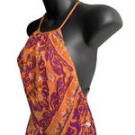 Ecoté Urban Outfitters Halter Top Mini Dress Open Back Magenta Orange Women’s 6 Photo 4