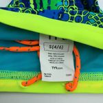 Tyr. Cove Mini Bikini Bottom Minimal Coverage Drawstring Geometric Blue Green S Photo 6