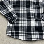 Source Unknown Black and White Plaid Flannel Shirt Jacket with Sherpa Lining Warm Oversized Med Photo 5