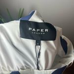 Paper London NEW Naxos Dress Take It Or Leaf It Asymmetric Mini Navy Size 8 Blue Photo 4