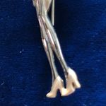 Vintage Gold Tone Woman In Heels Wearing Hat Suit Pin Brooch 3" Photo 1