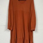 7 For All Mankind Burnt Orange Tiered Maxi Dress Womens S Boho Romantic Prairie Photo 1