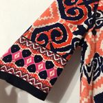 Eliza J  Pink Blue Geometric Shift Dress 3/4 Sleeve Womens 4 Paisley Preppy Work Photo 2