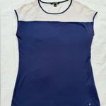 Ralph Lauren Lauren  Women’s Sleeveless Navy Blue Top – Mesh Yoke, Size S Photo 0