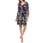 CAbi Ellery Floral Mini Dress Women XXL Purple Retro Dark Floral Retro Artsy Photo 1