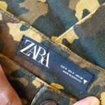 ZARA Camouflage Cargo Pants Women Drawstring Ankle Utility Pockets Size S Photo 3