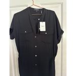 Theory NWT  Women's Black Cargo Shirt Silk Jumpsuit Romper Size 4 Photo 13