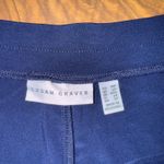 Susan Graver Navy Blue Wide Leg Cropped Slits Pockets Womens Size MP liquid knit Photo 3