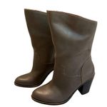 Lucky Brand  Emberleigh Brindle Taupe Leather Heeled Boot Photo 1