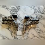 Nordstrom New no Box Vegan Leather Boots 6 Snake Print Cream Brown Ankle Booties Photo 4