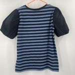 Karl Lagerfeld Top Size Small NWT Stripes Statement Sleeves Short Sleeve Classic Photo 1