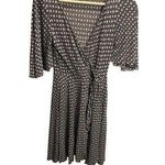 Velvet Torch Dress Womens M Retro Mini Wrap Brown White Whimsical Romantic Y2K Photo 0