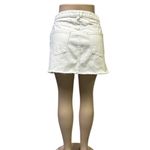 Free People We The  White Zip Up Denim Jean Raw Hem Distressed Mini Skirt Sz 29 Photo 3