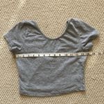 Brandy Melville Grey Crop Top Shirt Scoop Neck Fitted Baby Tee T-Shirt One Size Photo 2