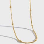 Sterling Silver Dainty Gold Plated 925  Beaded Choker Photo 0