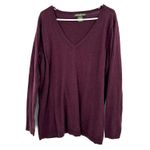 Eddie Bauer Size XXL Long Sleeve V Neck T-Shirt Purple Wool Cotton Blend Layer Photo 0