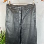 Firenze 100% Leather Black High Waist Straight Leg Trouser Pants 4 Photo 2