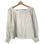 ZARA White Muslin Cotton Long Sleeve Blouse M Photo 1
