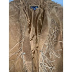 100% Leather Suede Blazer Fringe Jacket Women’s 26/28 Brown Photo 9