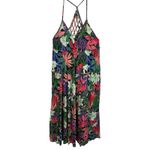 Angie Tropical Print Tiered Maxi Dress Crossed Back Vacation Sleeveless size M Photo 8