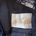 Mori Lee  Madeline Lace and Satin Bridesmaid Dress with V-Back Navy Blue 8 Photo 3