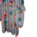 Eyeshadow Plaid Floral Long Sleeve Off-shoulder Ruffle Dress Photo 97