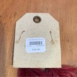 Anthropologie Drop Pierced Dark Red Feather Earrings With Enamel Gemstone Charm Photo 5