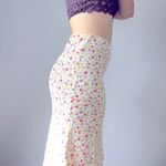 Maison d’Amelie Floral Maxi Skirt Size 4 White Small Flower Print Pink Photo 1