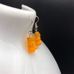 Handmade Orange Teddy Bear / Gummy Bear Earrings Photo 2