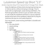 Lululemon Speed Up Short 2.5” Ombre Speckle Stop Print Speed Short Pink/Black 8 Photo 15