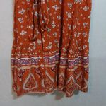R. Vivimos Orange and Purple Bohemian Patterned Mini Wrap Dress Size 12 Photo 8