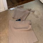Abercrombie & Fitch  Beige Ribbed Knit medium nwt skirt top Set Photo 6