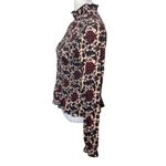 Sandro Paris Smocked Floral Blouse Women’s Medium Red Black Long Sleeve Romantic Photo 3