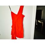 JUST BEE QUEEN Red One Shoulder Solange Knee Length Ruffle Mini Dress Size XS Photo 4