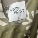 Paper Heart  Olive Abstract Print Linen Blend Sleeveless Maxi Dress Sz Large Photo 3