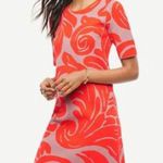 Ann Taylor New With Tag Gorgeous  Fan Leaf Shift Sweater Vibrant Orange Dress Photo 2