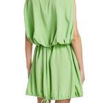 Tibi  Eco Cape Silk Drawstring Hem Dress in Green 4 Womens MIni Loose fit Photo 2