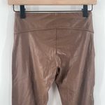 TAGOO Leggings Size Small Brown Liquid Shiny Stretch High Waist Tummy Control Photo 7