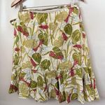 Linen Skirt Womens S Dragonflies Wrap Ruffled Floral Summer Tie Flounce Relaxed Gold Photo 1