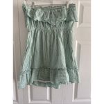 American Eagle American‎ Eagle Large Strapless Ruffle Green Stripe Mini Dress Euro Resort Coast Photo 5