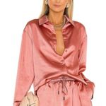 Camila Coelho Amber Satin Button Down Top Photo 0