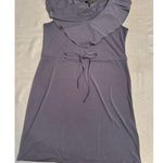 Daisy Fuentes Dress Blue Gray Purple Women's Small Tie Waist Ruffle Spring Summe Photo 0