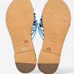 Mansur Gavriel Mignon baby blue pastel woven lambskin leather open toe Sandals 8 Photo 5