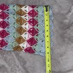 Umgee Crochet Oversized Sweater Pink Blue Green Crew Neck Chevron Size Medium Photo 5