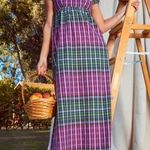 NWOT Autumn Adeigbo VERONA DRESS Plaid empire waist fit & flare midi sz 10 Green Photo 0