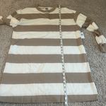 Old Navy Petite Beige Long Sleeve Striped T Shirt Dress Sz MP Photo 10