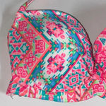 Coco Rave NWT 32D Nixie lightly padded halter bright bikini top pink blue Photo 1